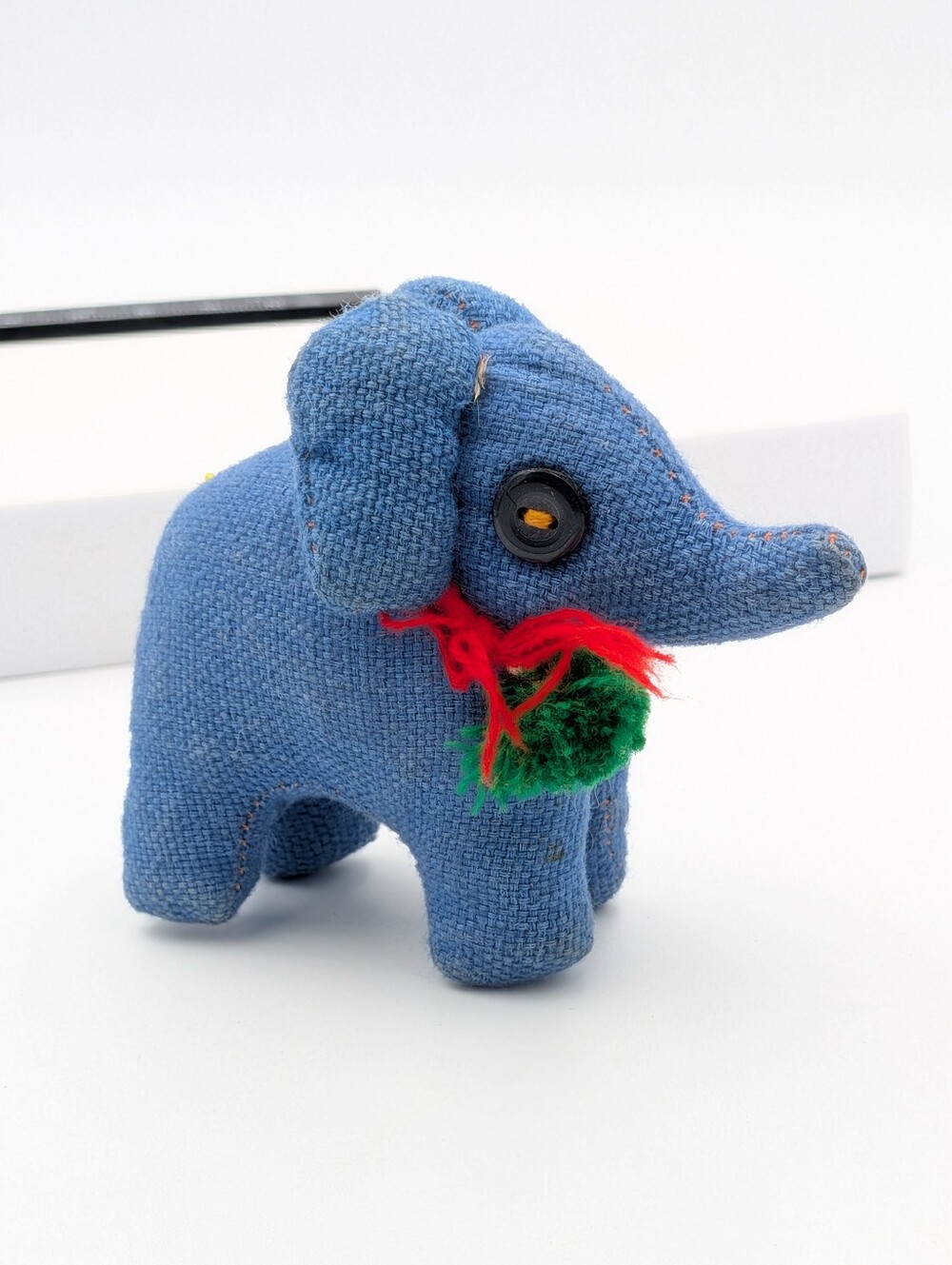 Vintage adorable hand made hand sewn elephant stuffed animal
